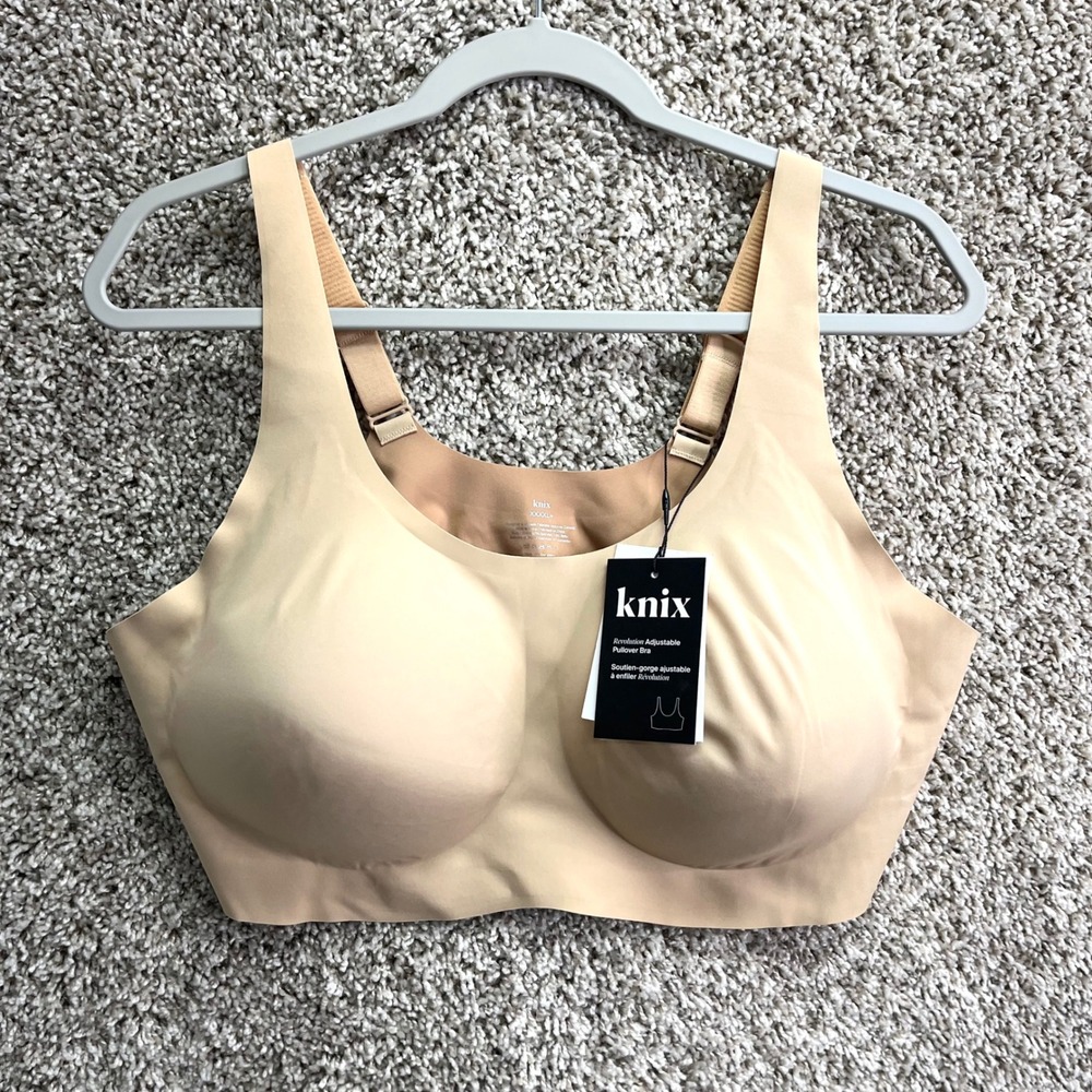 Knix Bra Women's XXXXL+ Nude Revolution Adjustable‎ Pullover Smooth Wireless NWT
